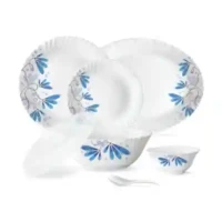 Larah by Borosil Twilight Silk Series Opalware Dinner Set | 47 Pieces