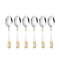 Luxury 6-Piece Golden Stainless Steel Tea Spoon Set – Elegant & Durable