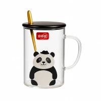 Teddy Bear Borosil Glass Mug Set – Pack of 2 | Cute & Durable Design