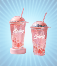 Sipper with Glass Straw & Lid 420ml
