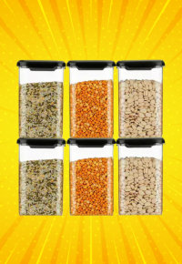 Faverito Square Airtight Plastic Kitchen Storage Container 500 Ml (Set of 12)