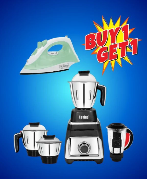 Havins 1000W Juicer Mixer Grinder (4 Jars) & 1600W Steam Iron}