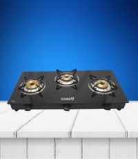 Indus Super 3 Burner Glass Manual Gas Stove